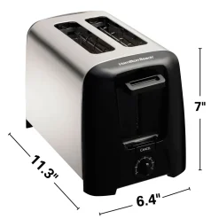 2 Slice Metal Toaster, Black