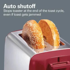 2 Slice Metal Toaster, Red