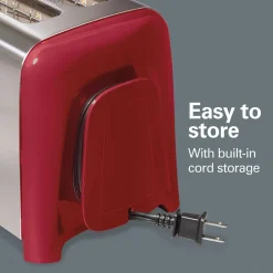 2 Slice Metal Toaster, Red