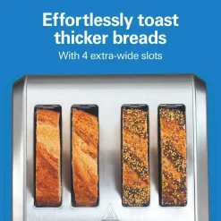 4 Slice Metal Toaster with Extra-Wide Slots