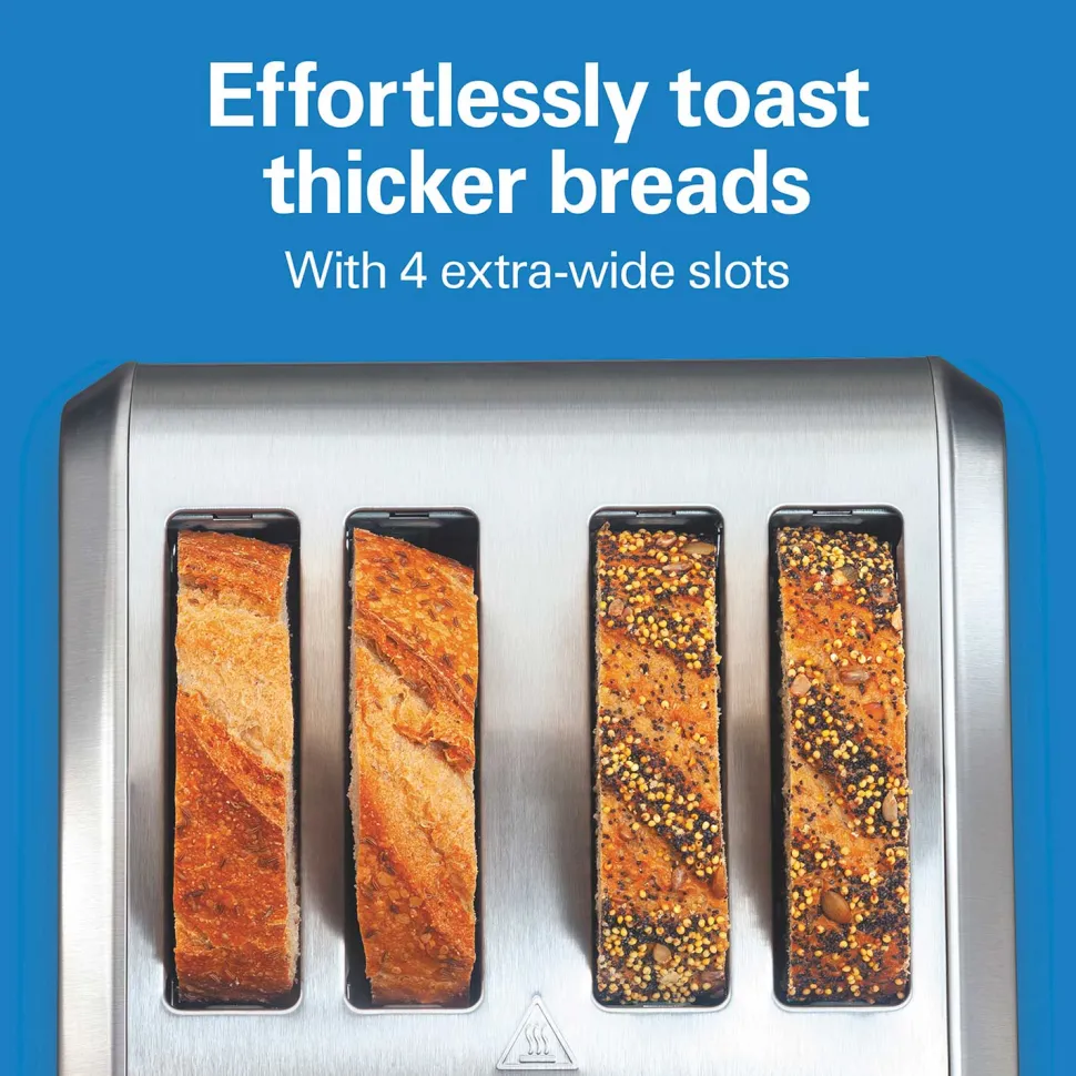 4 Slice Metal Toaster with Extra-Wide Slots