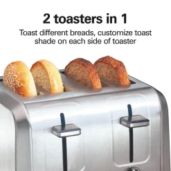 4 Slice Metal Toaster with Extra-Wide Slots