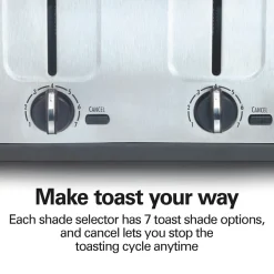 4 Slice Metal Toaster with Extra-Wide Slots