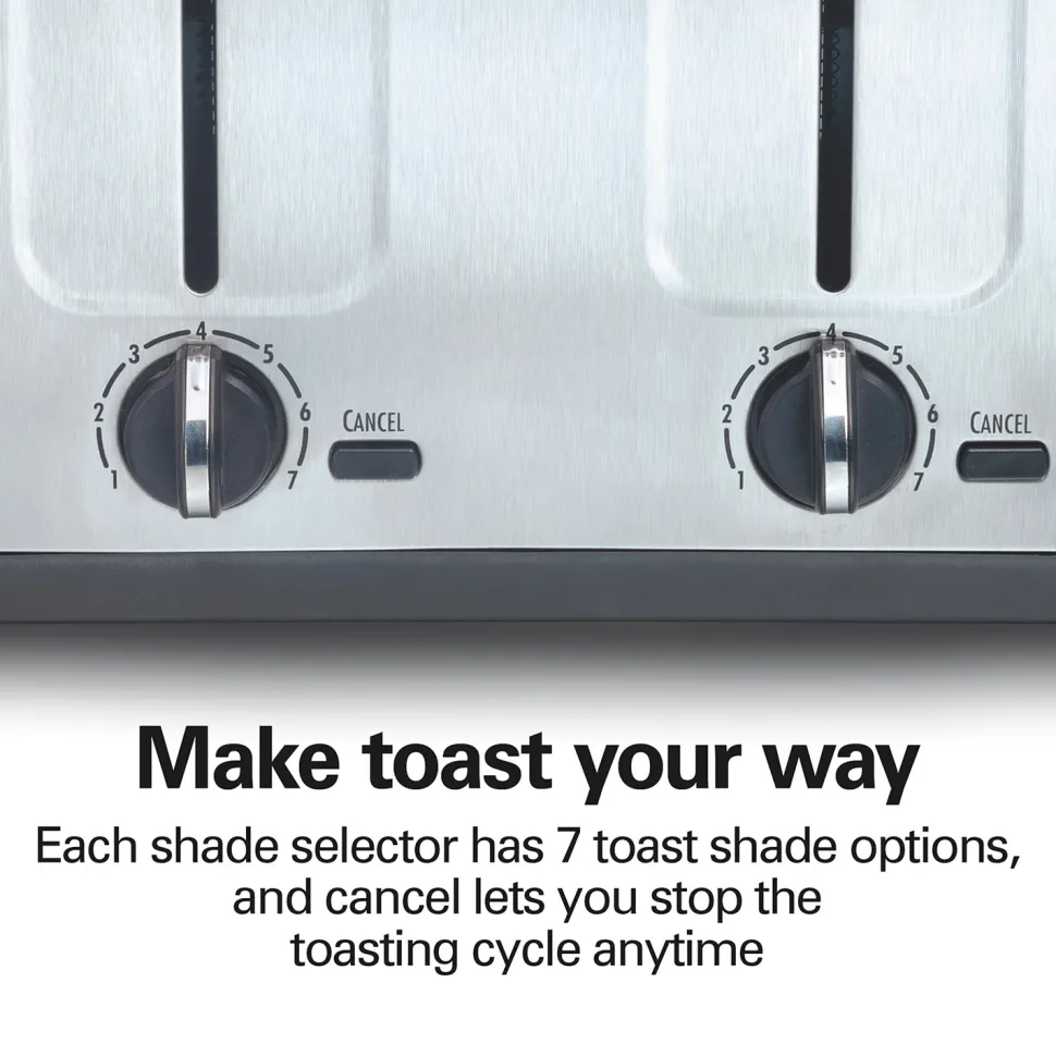 4 Slice Metal Toaster with Extra-Wide Slots