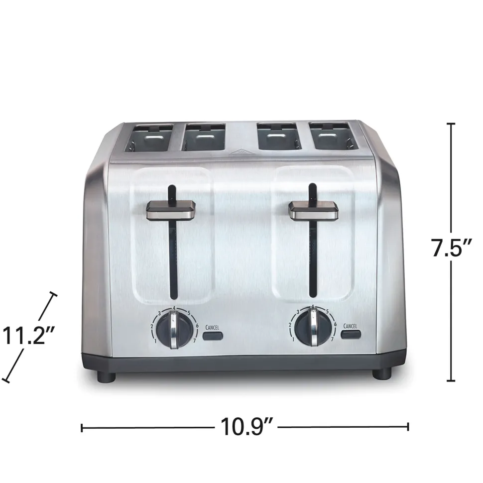 4 Slice Metal Toaster with Extra-Wide Slots