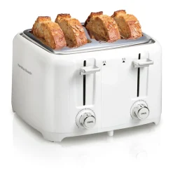 4 Slice Toaster with Extra-Wide Slots, White