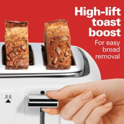 4 Slice Toaster with Extra-Wide Slots, White