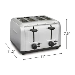 4 Slice Toaster with Extra-Wide Slots Stainless Steel