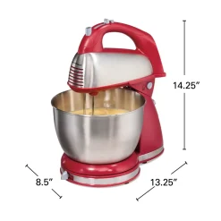 6 Speed Classic Stand Mixer, Red