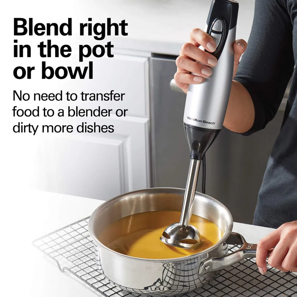 2 Speed Hand Blender with Whisk and Chopping bowl, Silver