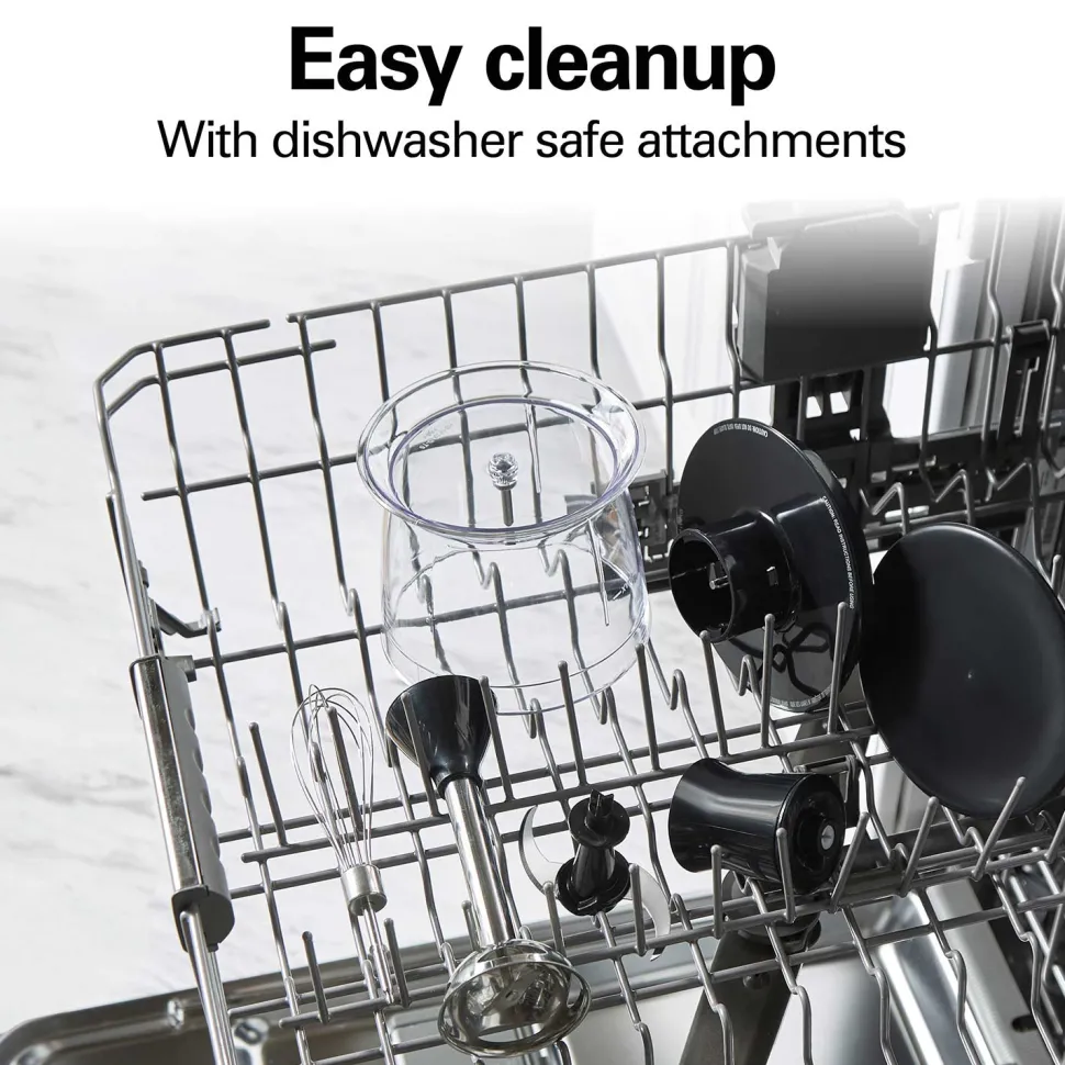 2 Speed Hand Blender with Whisk and Chopping bowl, Silver