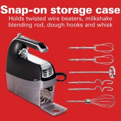 6 Speed Hand Mixer with Pulse and Snap-On Case