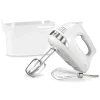 6 Speed Hand Mixer with Snap-On Case, White