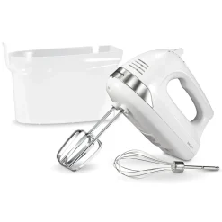 6 Speed Hand Mixer with Snap-On Case, White