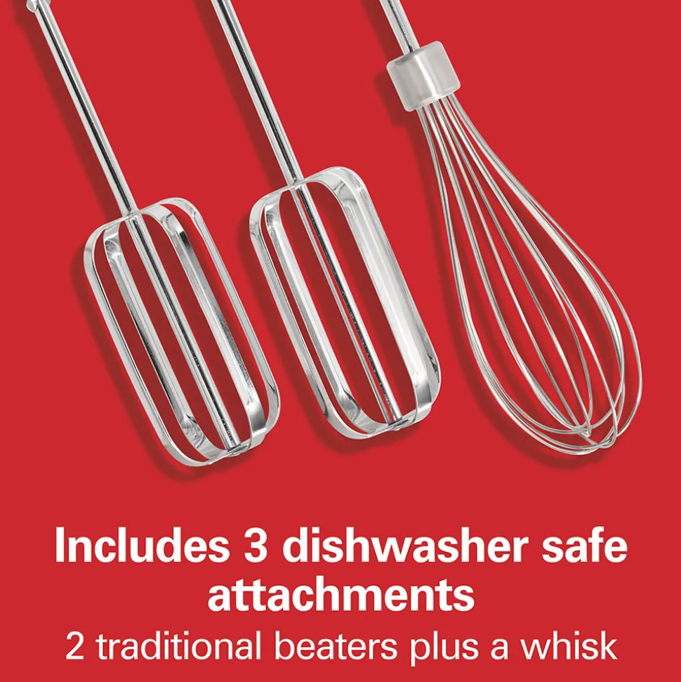 6 Speed Hand Mixer with Snap-On Case, White