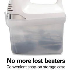 6 Speed Hand Mixer with Snap-On Case White