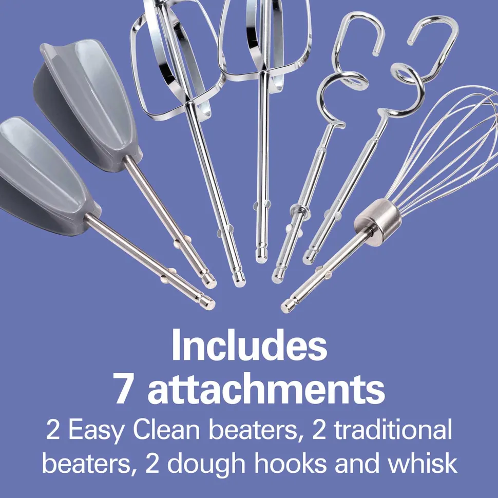 6 Speed Hand Mixer with Snap-On Case White