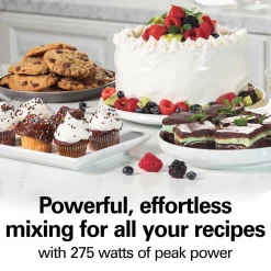 6 Speed Hand Mixer with Snap-On Case White