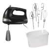 6 Speed Hand Mixer with Snap-On Case, Black