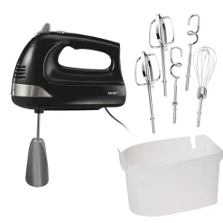 6 Speed Hand Mixer with Snap-On Case, Black