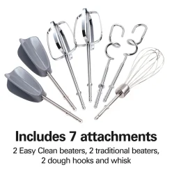 6 Speed Hand Mixer with Snap-On Case, Black