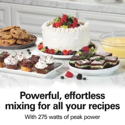 6 Speed Hand Mixer with Snap-On Case, Black