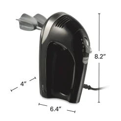 6 Speed Hand Mixer with Snap-On Case, Black