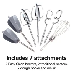 6 Speed Hand Mixer with Snap-On Case, Light Blue