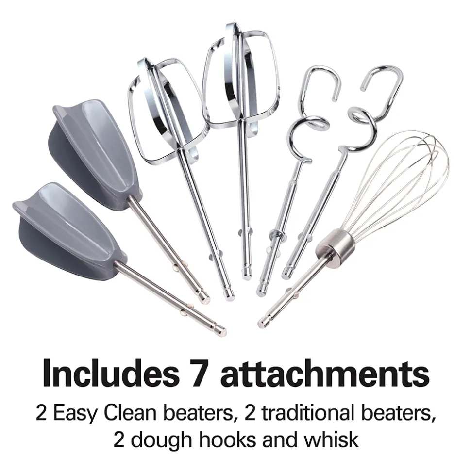 6 Speed Hand Mixer with Snap-On Case, Light Blue