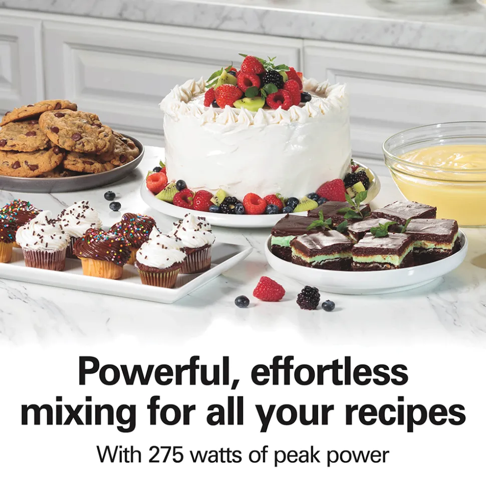 6 Speed Hand Mixer with Snap-On Case, Light Blue