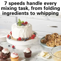 7 Speed Mixer, 4 Quart Capacity, White