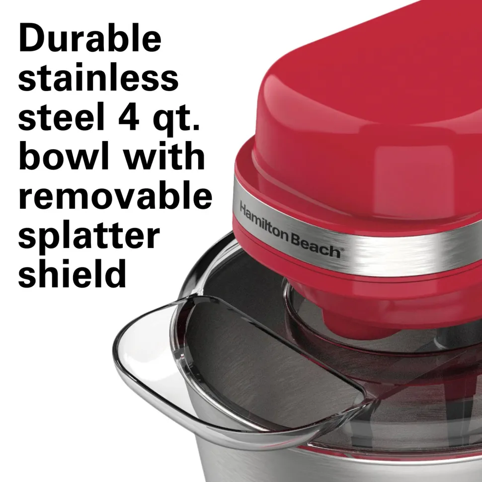 7 Speed Stand Mixer, 4 Quart Capacity, Red