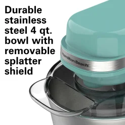 7 Speed Stand Mixer, 4 Quart, Aqua Blue