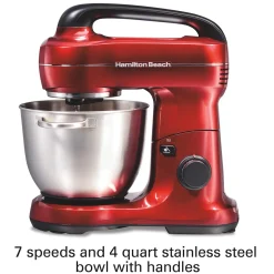 7 Speed Stand Mixer, 4 Quart, Red