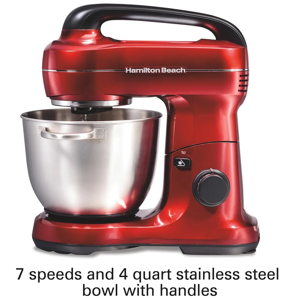 7 Speed Stand Mixer, 4 Quart, Red