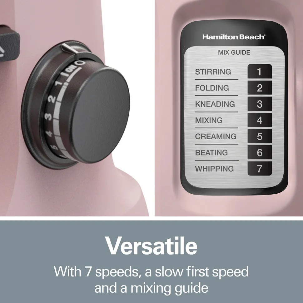 7 Speed Stand Mixer, 4 Quart, Rose