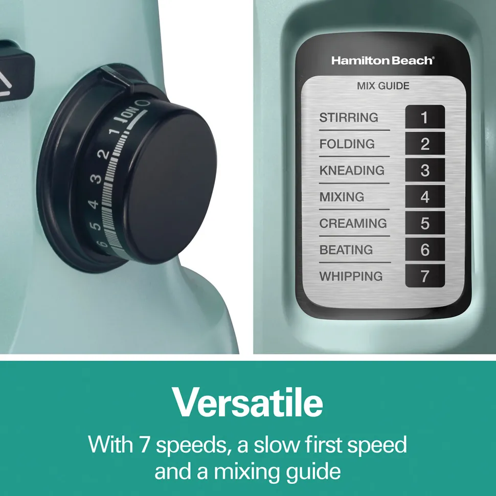 7 Speed Stand Mixer, 4 Quart, Aqua