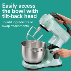 7 Speed Stand Mixer, 4 Quart, Aqua