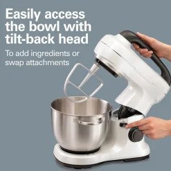 7 Speed Stand Mixer, 4 Quart, Pearly White