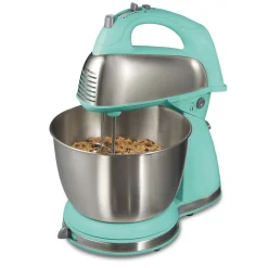 6 Speed Stand Mixer, Aqua Blue