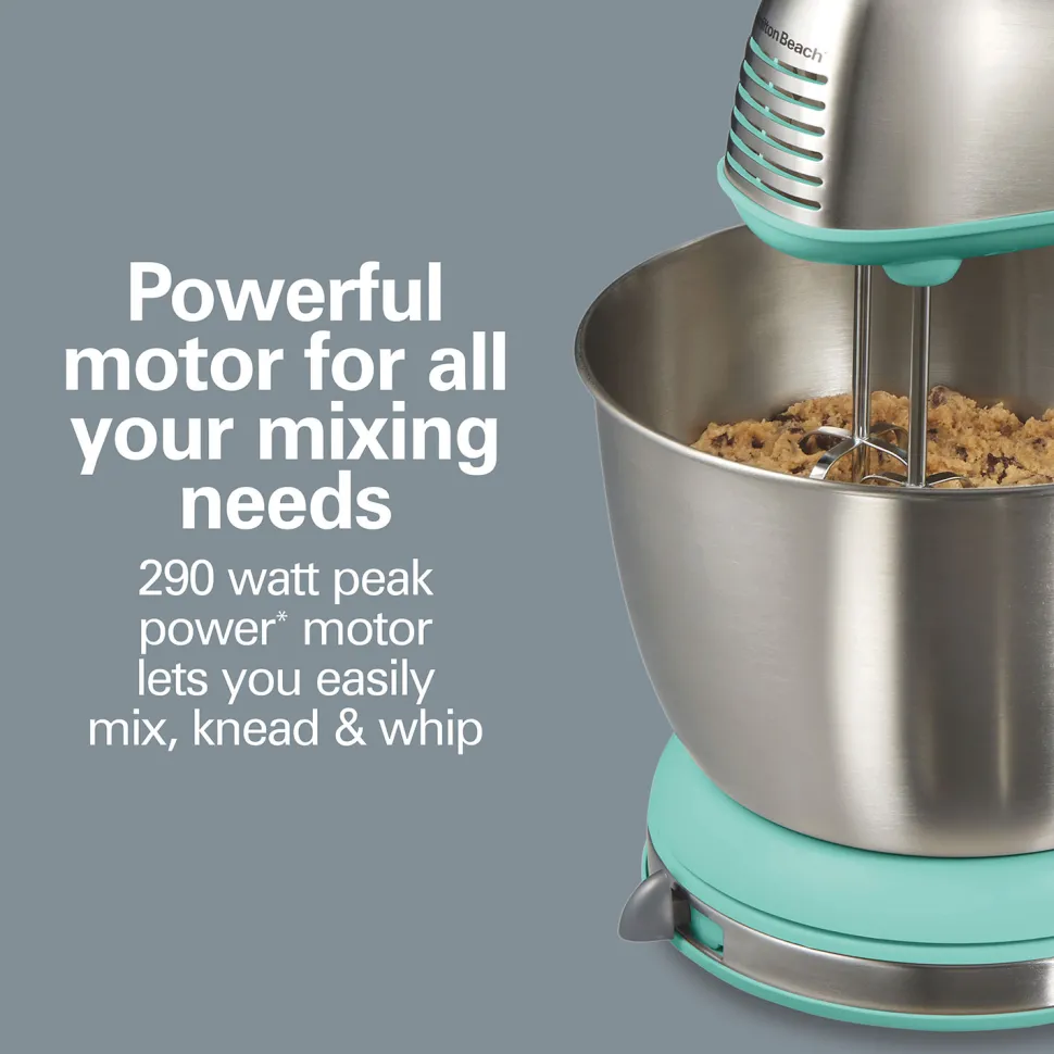 6 Speed Stand Mixer, Aqua Blue