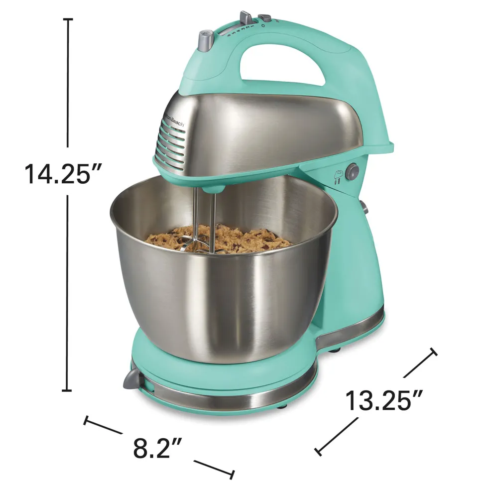 6 Speed Stand Mixer, Aqua Blue