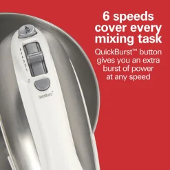 6 Speed Stand Mixer, White