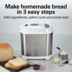 Artisan Dough & Bread Maker, White&Stainless