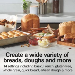 Artisan Dough & Bread Maker, White&Stainless
