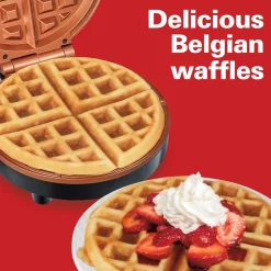 Belgian Waffle Maker with Adjustable Browning Control, Silver