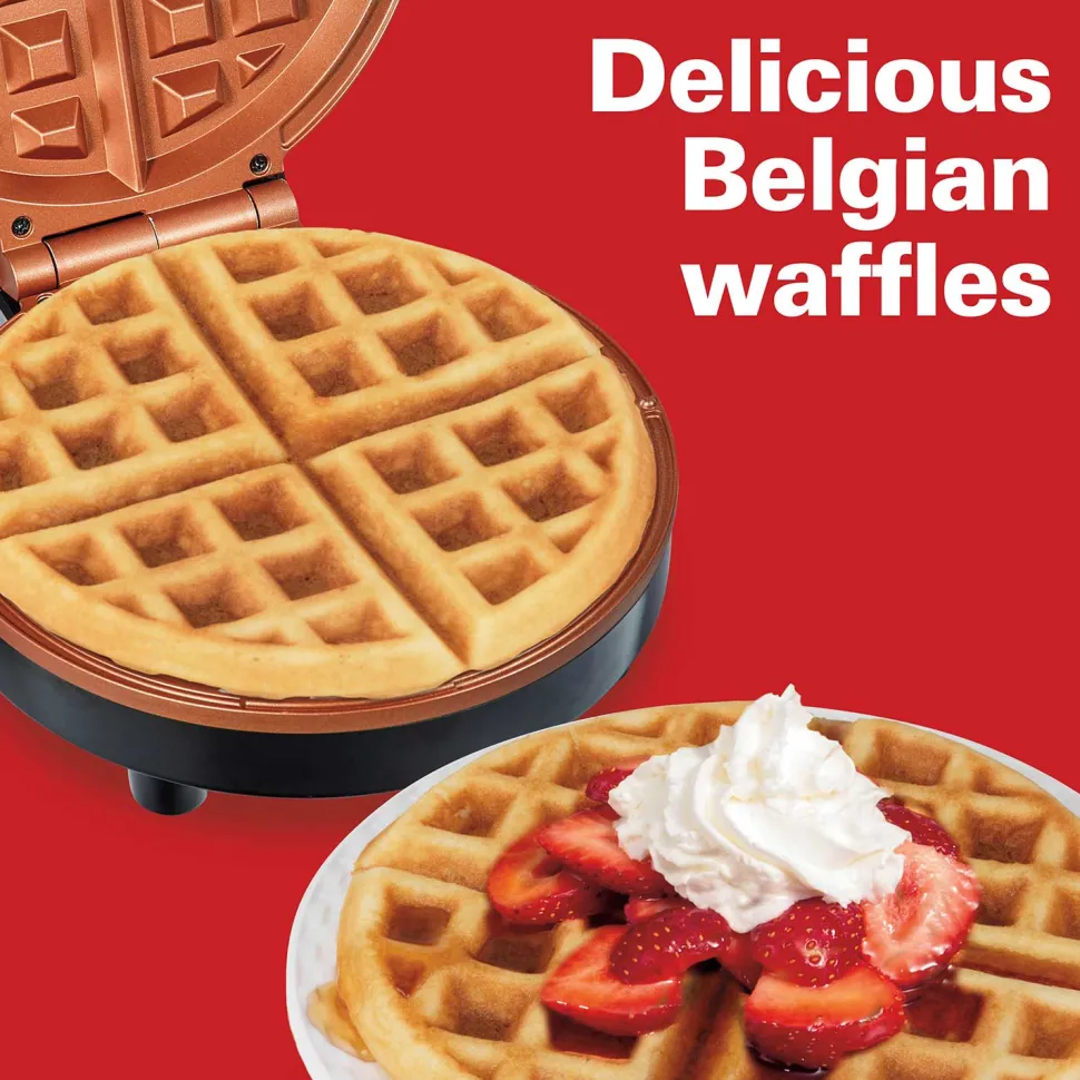Belgian Waffle Maker with Adjustable Browning Control, Silver