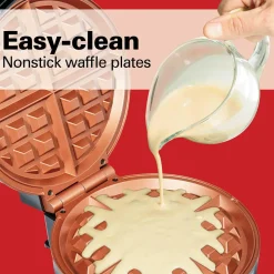 Belgian Waffle Maker with Adjustable Browning Control, Silver