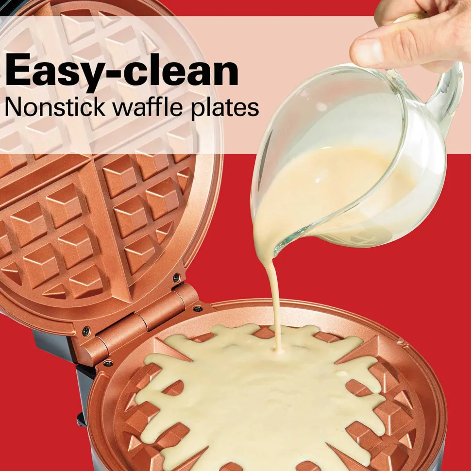 Belgian Waffle Maker with Adjustable Browning Control, Silver