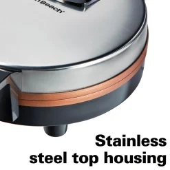 Belgian Waffle Maker with Adjustable Browning Control, Silver